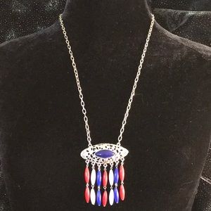 Caroline Emmons Spangle red white blue necklace